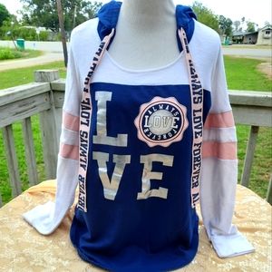 No Boundaries / Love Forever Always / Hooded Long Sleeve / Jersey style Top